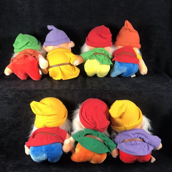 RARE Vintage Sun and Star Korea Snow White SEVEN Dwarfs Plush 9 Inch Disney - Picture 5 of 10